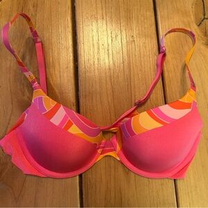 Vibrant Pink and Orange Women's Bra